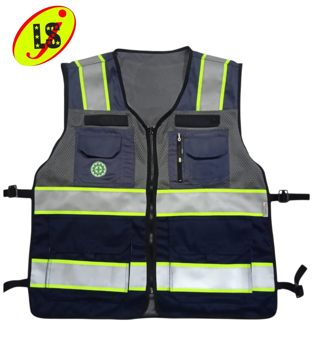 ROMPI SAFETY CUSTOM DRILL KOMBINASI WARNA ABU-ABU NAVY