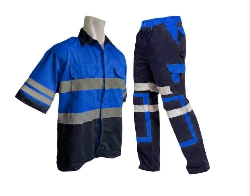 SETELAN SAFETY KOMBINASI BIRU HITAM BAHAN AMERICAN DRILL