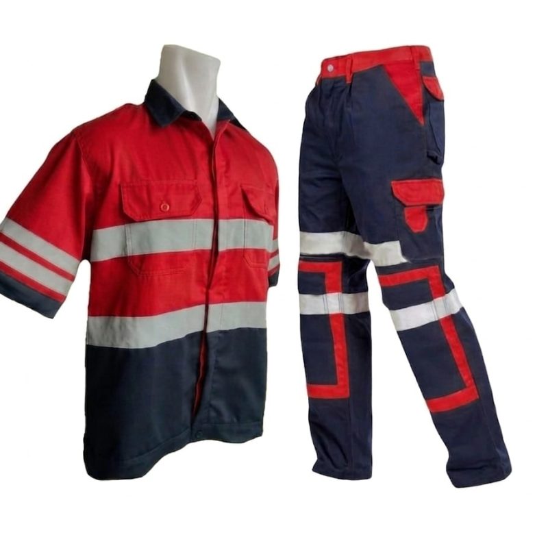 SETELAN BAJU CELANA SAFETY SCOTLIGHT 3M BAHAN AMERICAN DRILL PREMIUM