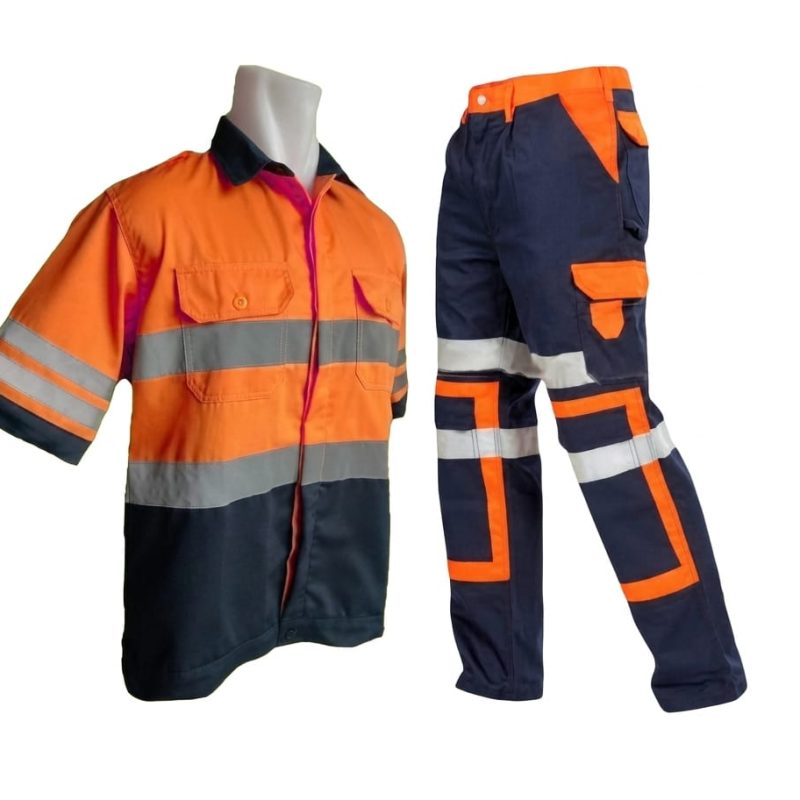 SETELAN BAJU CELANA SAFETY SCOTLIGHT 3M BAHAN AMERICAN DRILL PREMIUM