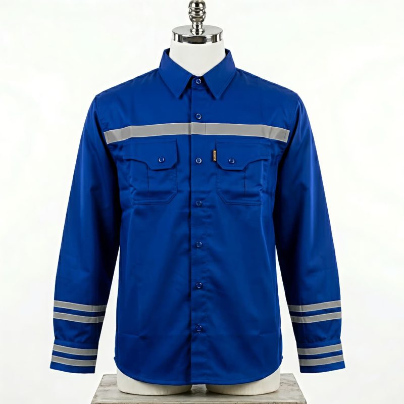 SERAGAM SAFETY BAHAN AMERICAN DRILL PREMIUM WARNA BIRU BENHUR