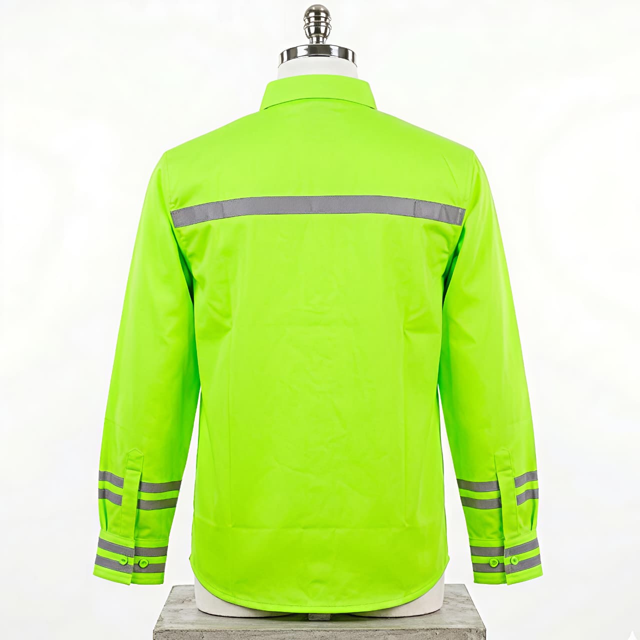 BAJU SAFETY LENGAN PANJANG WARNA HIJAU BAHAN AMERICAN DRILL
