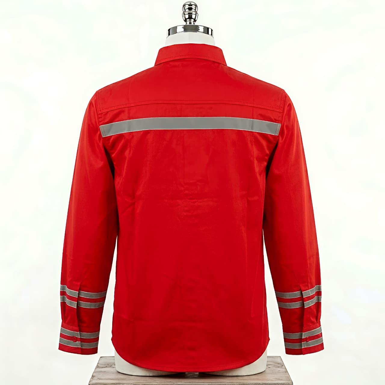 BAJU SAFETY LENGAN PANJANG WARNA HIJAU BAHAN AMERICAN DRILL