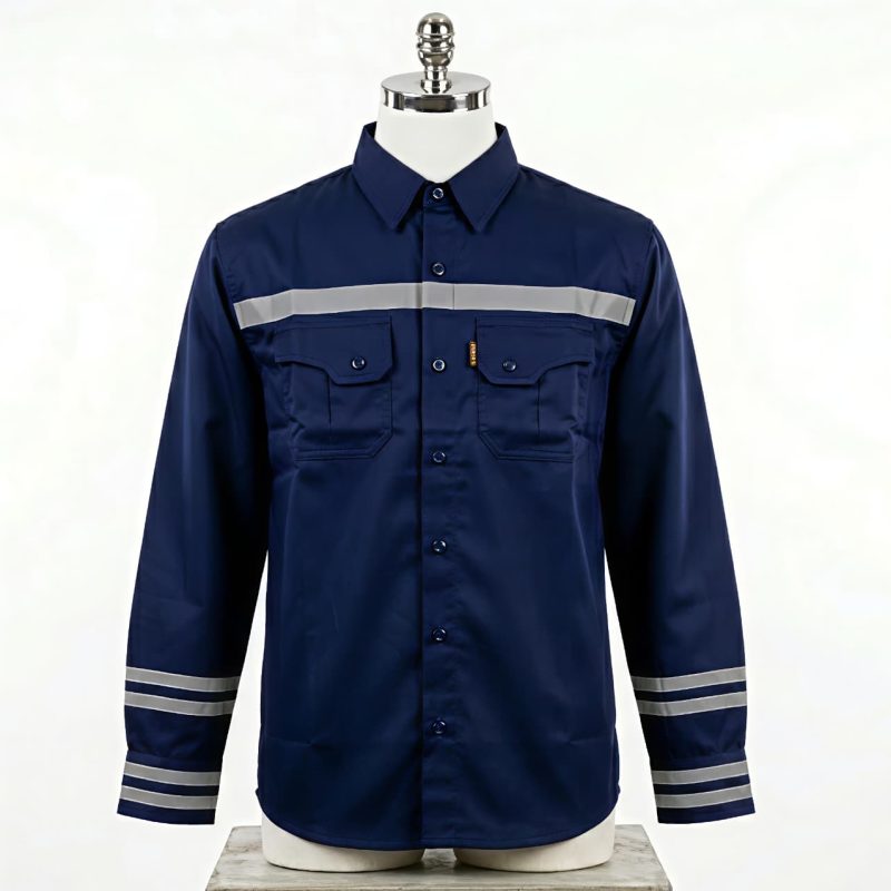 BAJU SAFETY LENGAN PANJANG BAHAN AMERICAN DRILL PREMIUM