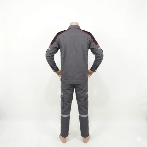BAJU CELANA SAFETY BAHAN AMERICAN DRILL MODEL TERBARU WARNA ABU ABU
