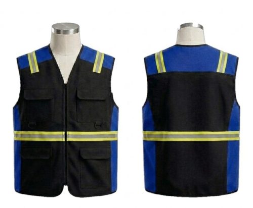 ROMPI SAFETY SCOTLIGHT KOMBINASI WARNA BIRU HITAM BAHAN AMERICAN DRILL