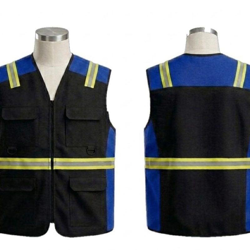ROMPI SAFETY SCOTLIGHT KOMBINASI WARNA BIRU HITAM BAHAN AMERICAN DRILL PREMIUM