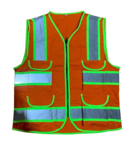 SAFETY VEST SCOTLIGHT KOMBINASI WARNA ORANGE BAHAN AMERICAN DRILL