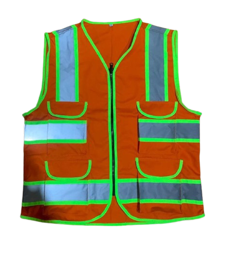 SAFETY VEST SCOTLIGHT KOMBINASI WARNA ORANGE BAHAN AMERICAN DRILL