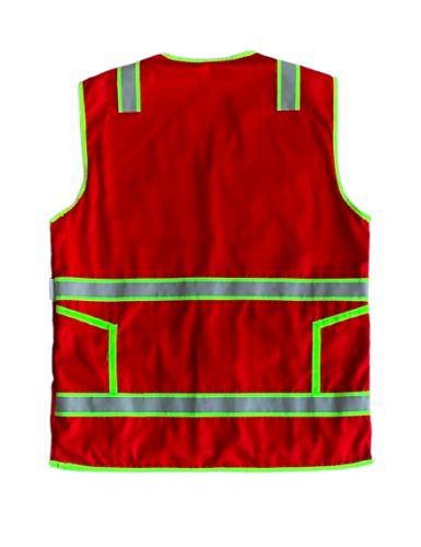 Green and Maroon Combination Safety Vest (American Drill Material)