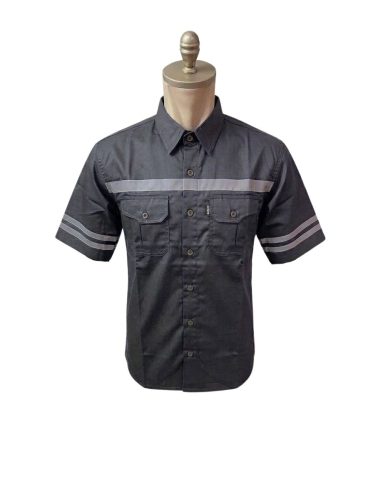 BAJU SAFETY LENGAN PENDEK BAHAN AMERICAN DRILL PREMIUM