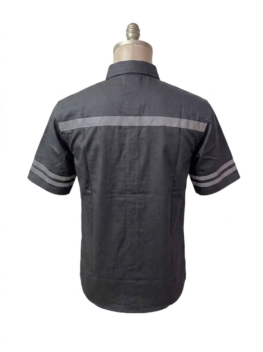 BAJU SAFETY LENGAN PENDEK BAHAN AMERICAN DRILL PREMIUM