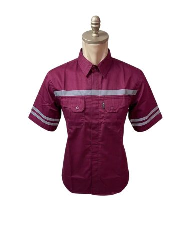 BAJU SAFETY LENGAN PENDEK BAHAN AMERICAN DRILL PREMIUM